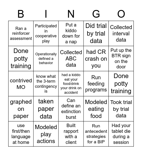 ABA BINGO Card