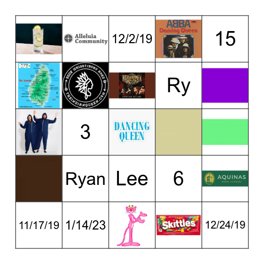DANCING QUEEN BINGO Card