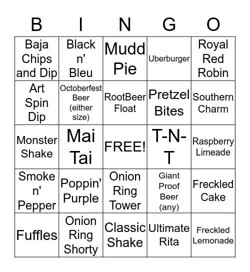 Red Nasty  Bingo Card