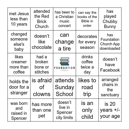 Find someone who... Bingo Card