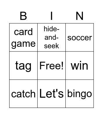 Let's Play Soccer Bingo Card