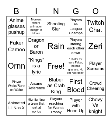 STAR WALKIN' Bingo Card