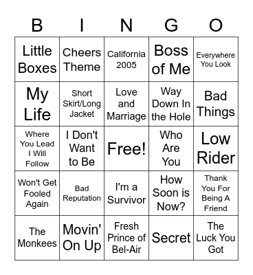 As Heard on TV Bingo Card