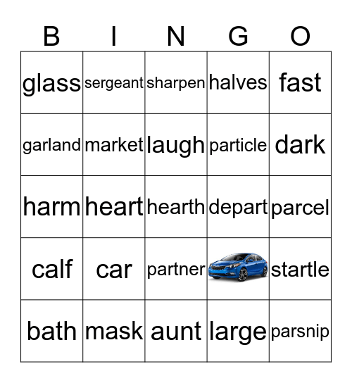 'ar'  Bingo Card