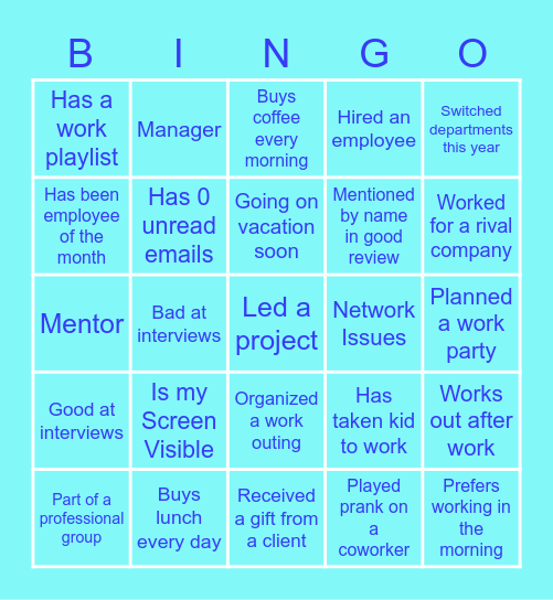 WFH Bingo!!! Bingo Card