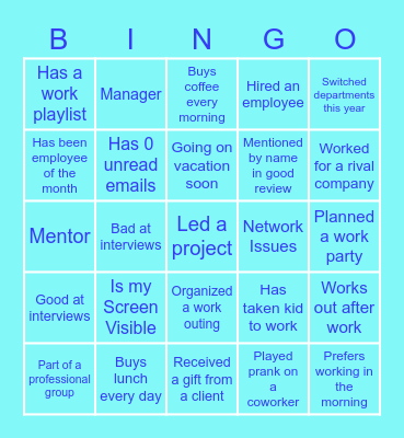 WFH Bingo!!! Bingo Card