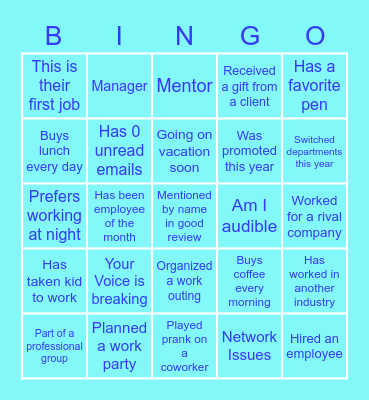 WFH Bingo!!! Bingo Card