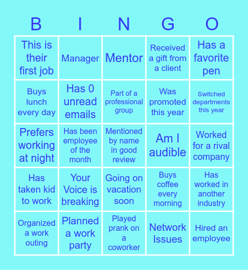 WFH Bingo!!! Bingo Card