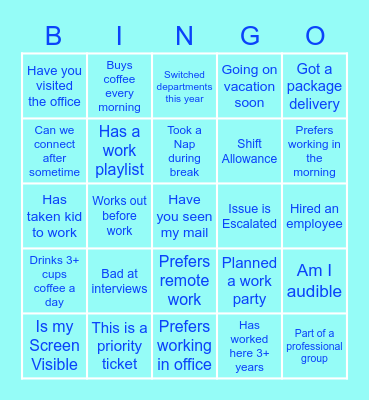 WFH Bingo!!! Bingo Card