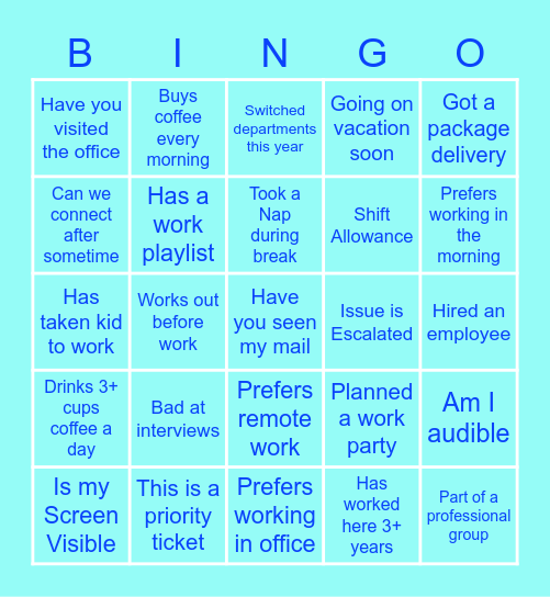 WFH Bingo!!! Bingo Card
