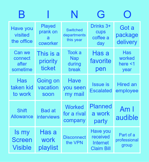 WFH Bingo!!! Bingo Card