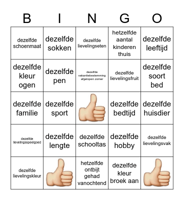 Naam:.........................             Groep:  8 Bingo Card