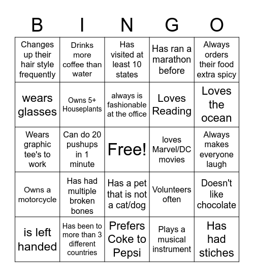 FIND SOMEONE WHO... Bingo Card