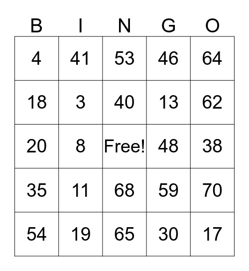 Bingo Card