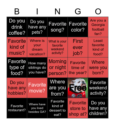 Dawg Talk Bingo Card
