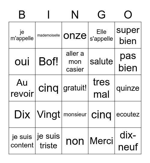 Natalie Marquez Bingo Card