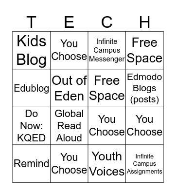 Techno Bingo Card