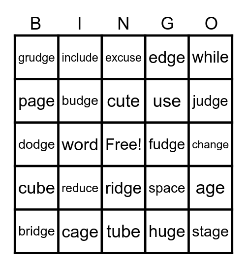 Unit 6 Bingo Card