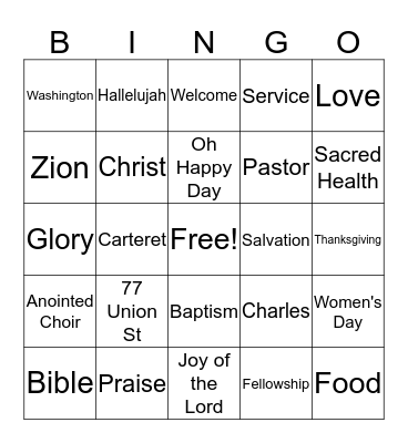 PEOPLES AME ZION Bingo Card