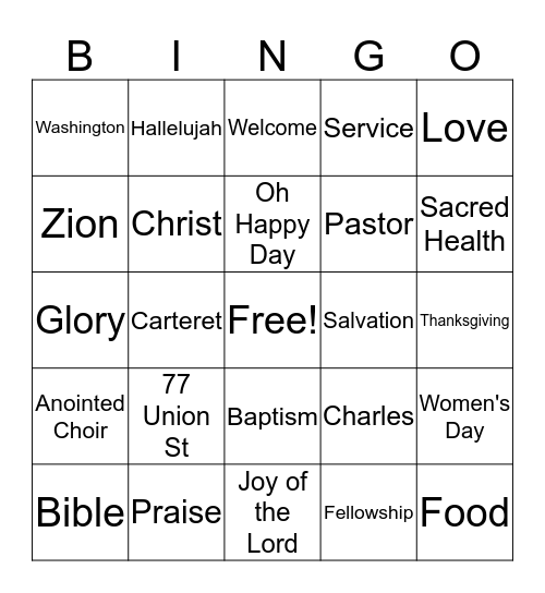 PEOPLES AME ZION Bingo Card