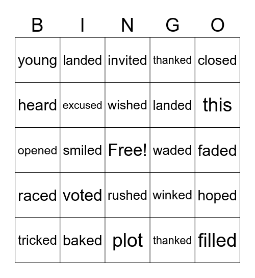 Unit 7 Bingo Card