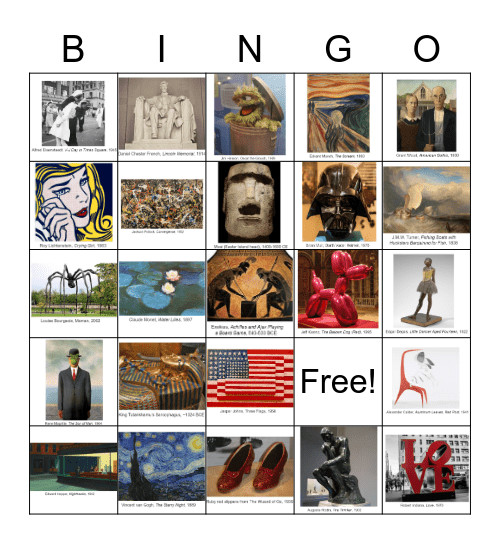 Night at the Museum: Battle of the Smithsonian Bingo Card