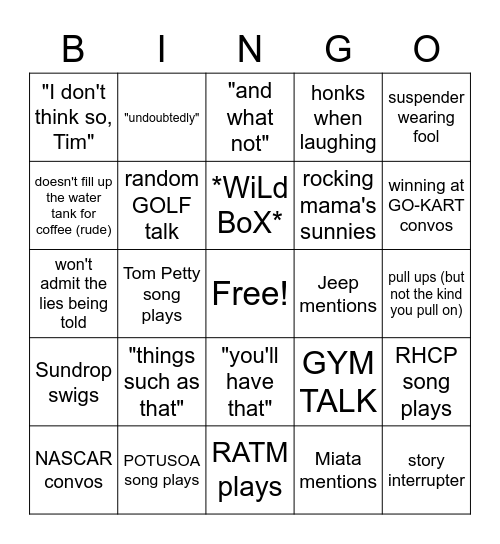 *COLLIN BINGO* Bingo Card
