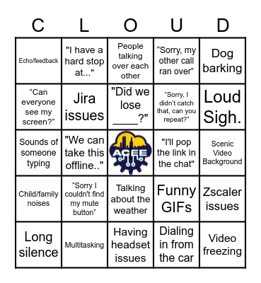 CES Conference Call BINGO Card