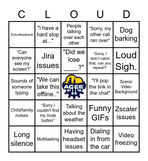 CES Conference Call BINGO Card