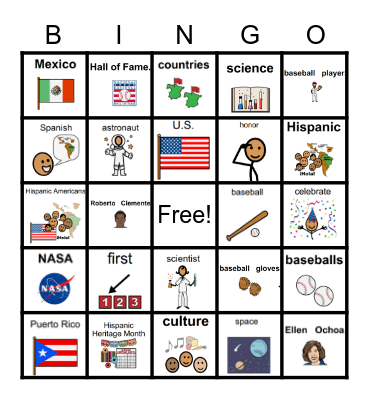 Hispanic Heritage Month Bingo Card