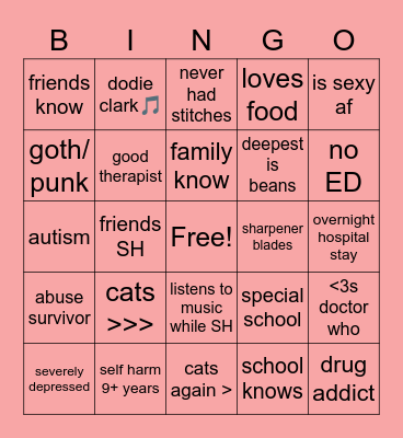 izzy’s  <3 Bingo Card
