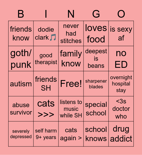izzy’s  <3 Bingo Card