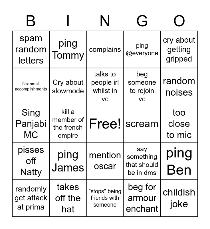 Malachi Bingo Card