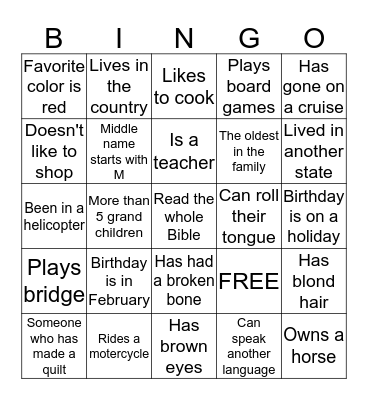 Bingo Card