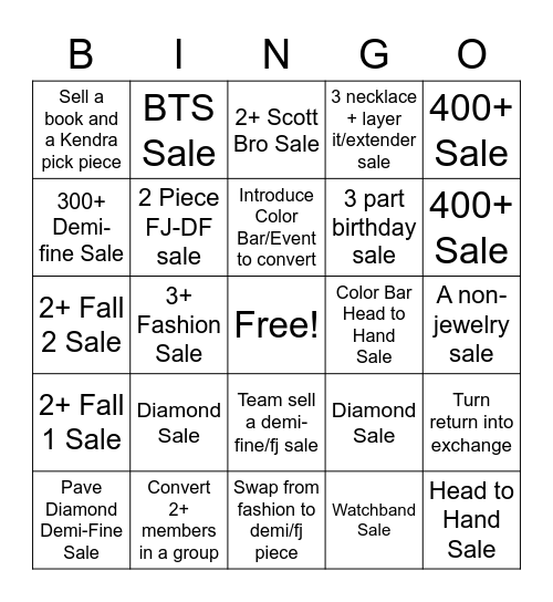 Road to One Million Bingo Card