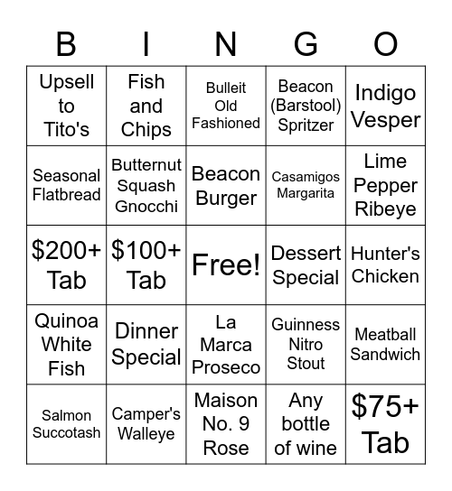 Beacon BINGO Card