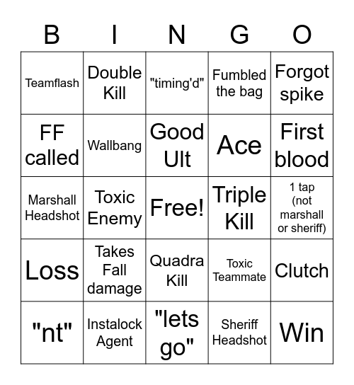 Val Bingo Card