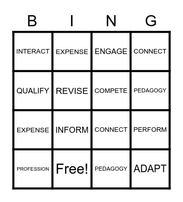 Suffix Bingo Card