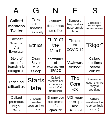 Aims of Education 2022 Bingo Card