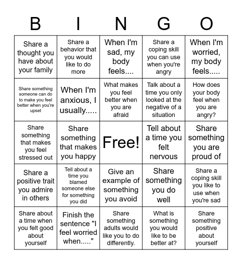 Conversation Bingo Card