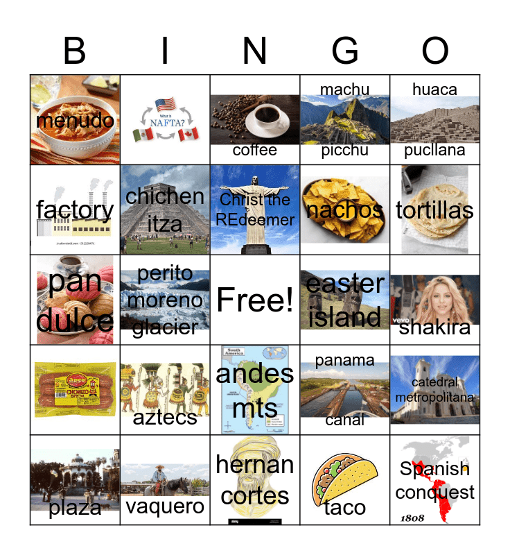 latin america Bingo Card