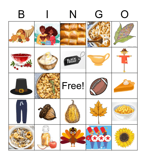 Happy Thanksgiving! Bingo Card
