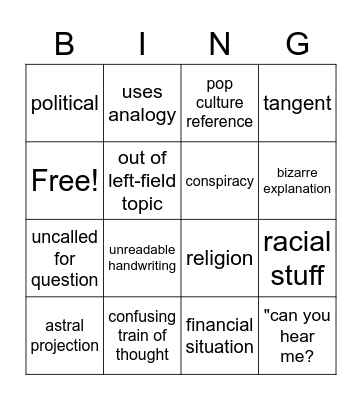 What Will The Philosophy Teacher Do Today?? Bingo Card