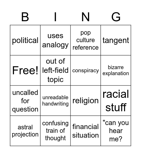 What Will The Philosophy Teacher Do Today?? Bingo Card