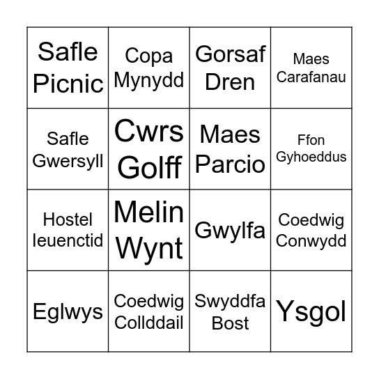 Bingo Symbolau Map OS Bingo Card