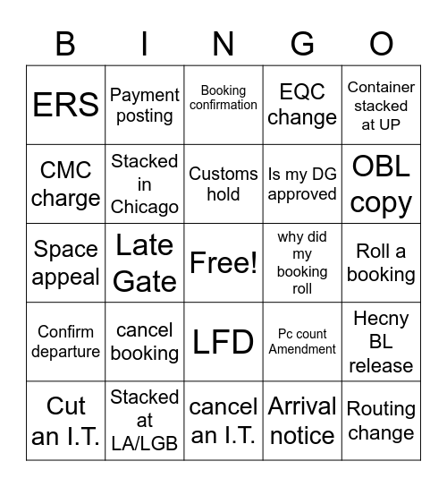 OTI -  CSVC Week Bingo Card