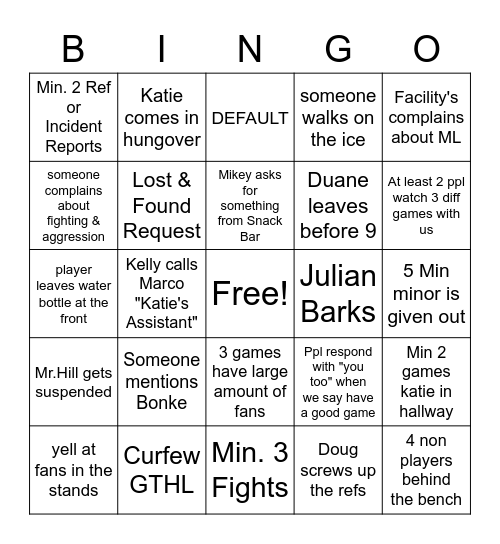 SVHLSUNDAYDONATO92 Bingo Card