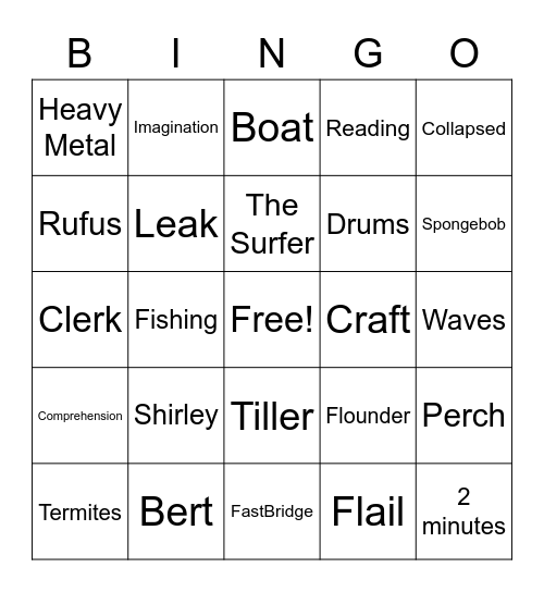 2nd Period Reading Bingo Card