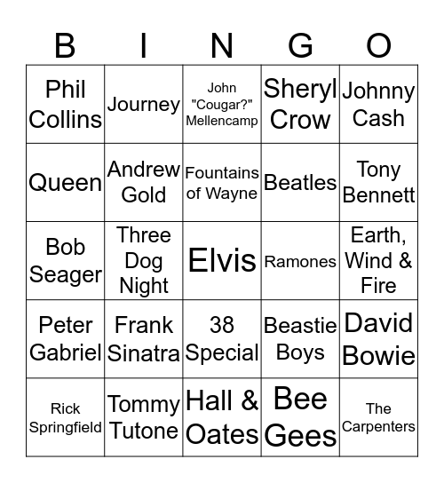 Chip-In  Bingo Card