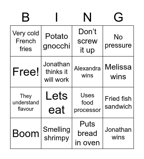 Best Leftovers Ever! Part 2 Bingo Card